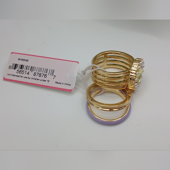 Isaac Mizrahi Gold and Yellow Ring Set NWT - Picture 4 of 8